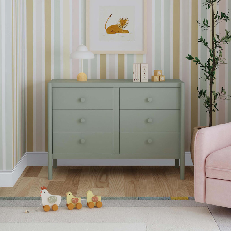 Birdie 6-Drawer Dresser, Light Sage
