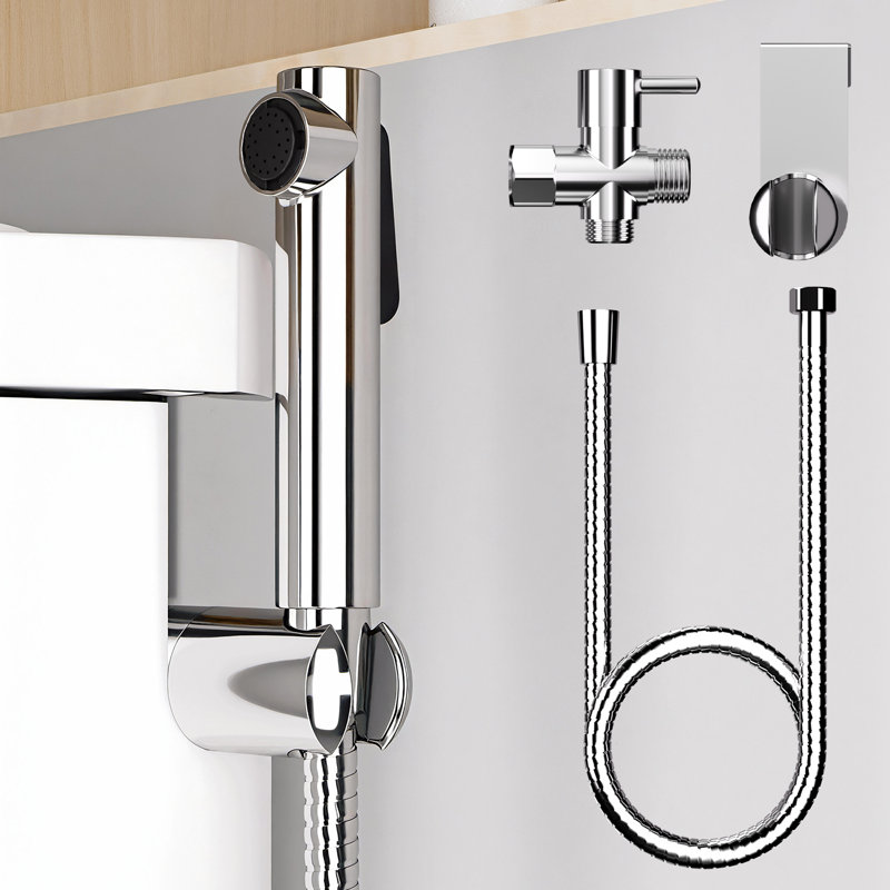 Vaporisateur de bidet à mode simple avec tuyau de 59 po, Chrome chrome