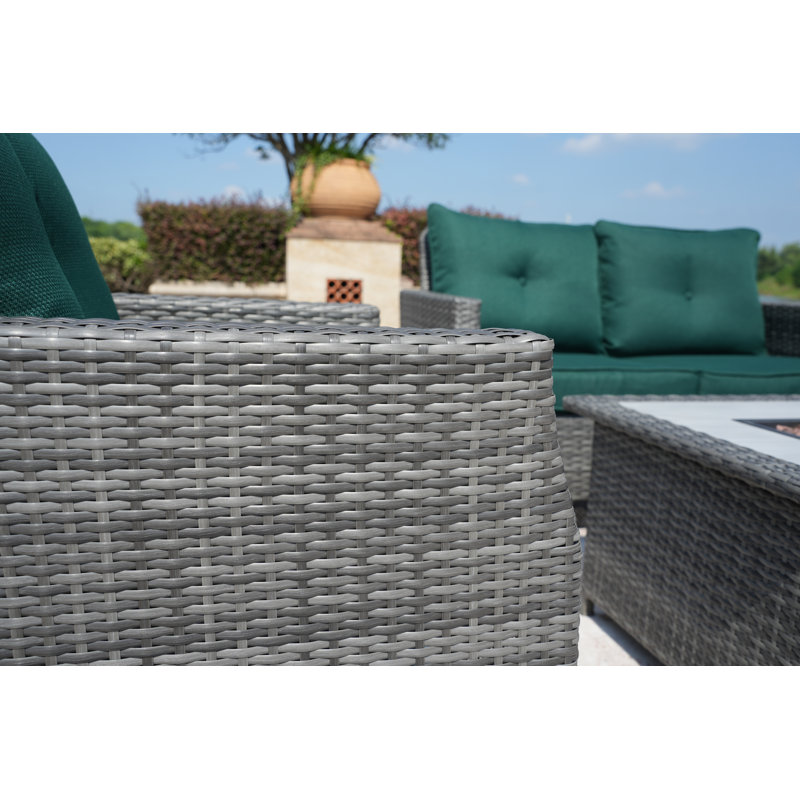 Ensemble de patio complet 5 pièces avec coussins, Atrovirens