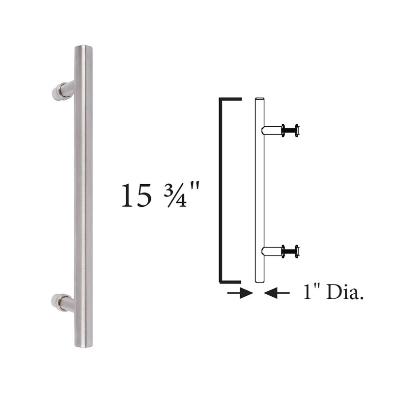 Brushed Nickel Round Barn Door Pull Handle, 10.25 Inches