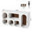 59" White Console Table, Modern Entryway Table with 6 Cube Storage Organizer