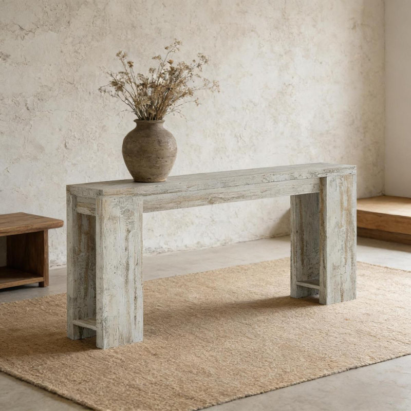 Table d'entrée en bois, console, canapé