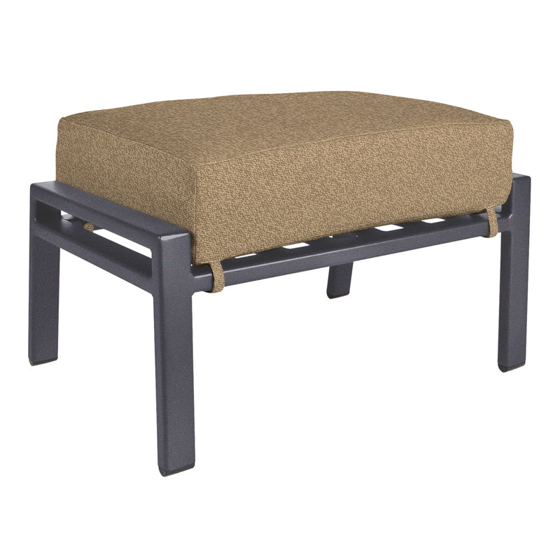 Aris Outdoor Ottoman, Graphite, Flagship Stone Sunbrella®