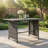 Outdoor Dining Table, 43 Inch Rectangular Top, Dark Gray Poly Rattan