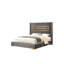 Magnifique lit plateforme tapissier en tissu de style contemporain de style oriental gris avec 1 lit de très grande taille-810518923-810519031