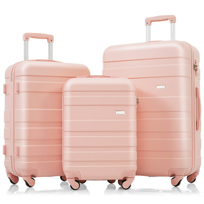 Luggage Sets New Model ABS Hardshell 3Pcs Clearance Luggage Hardside Lightweight Durable Suitcase Sets Spinner Wheels Suitcase With TSA Lock 20''24''2