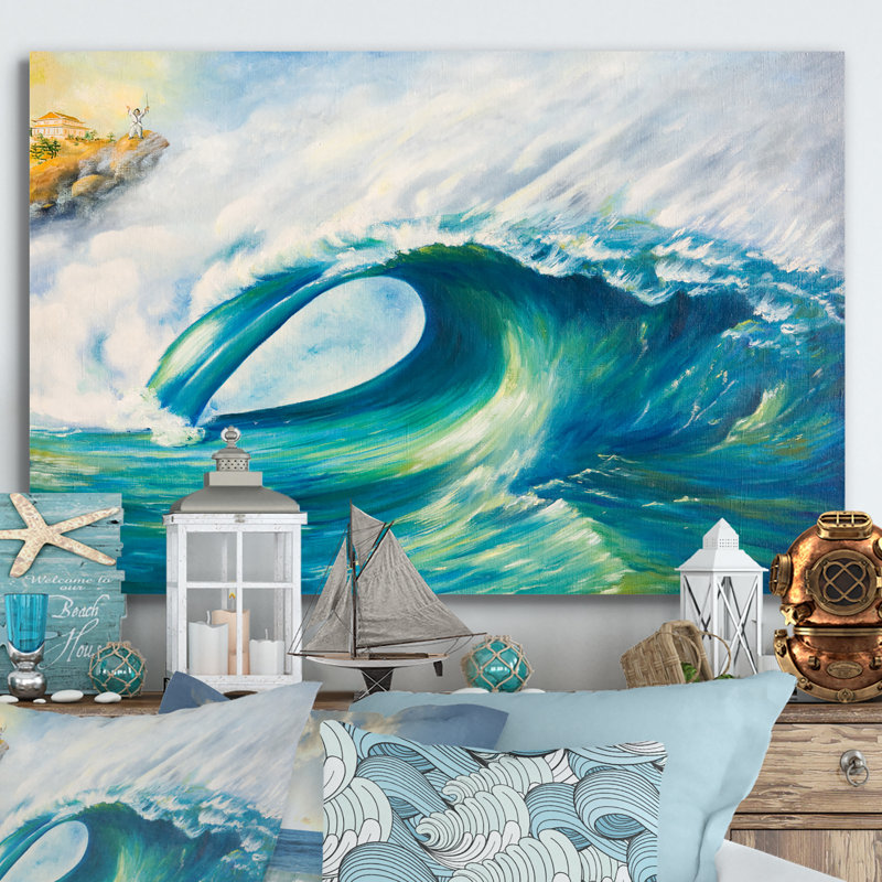 " Painting Tsunami ", 16" H x 32" W x 1" D, Wrapped Canvas