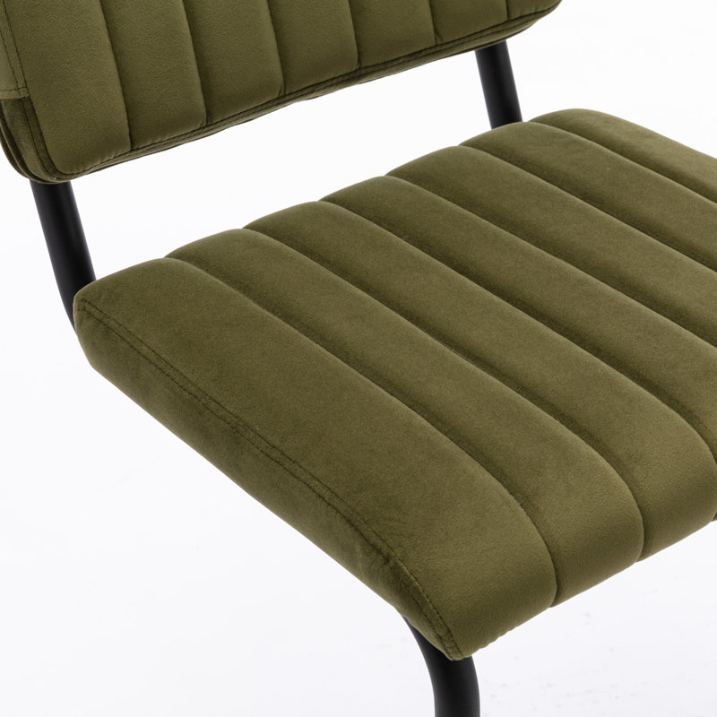 Estes Upholstered Stool with Metal Frame, Bar Stool (30" Seat Height), Olive