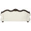 Beige chaud avec bordure en cerisier - Pieds astucieusement conçus pour l'élégance Finition attrayante du tissu Profondeur d'assise confortable