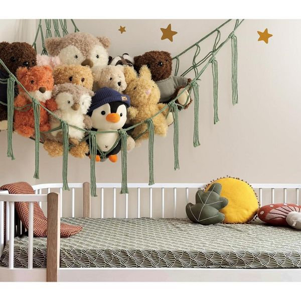 Grand hamac de rangement pour animaux en peluche rose bébé, Vert olive