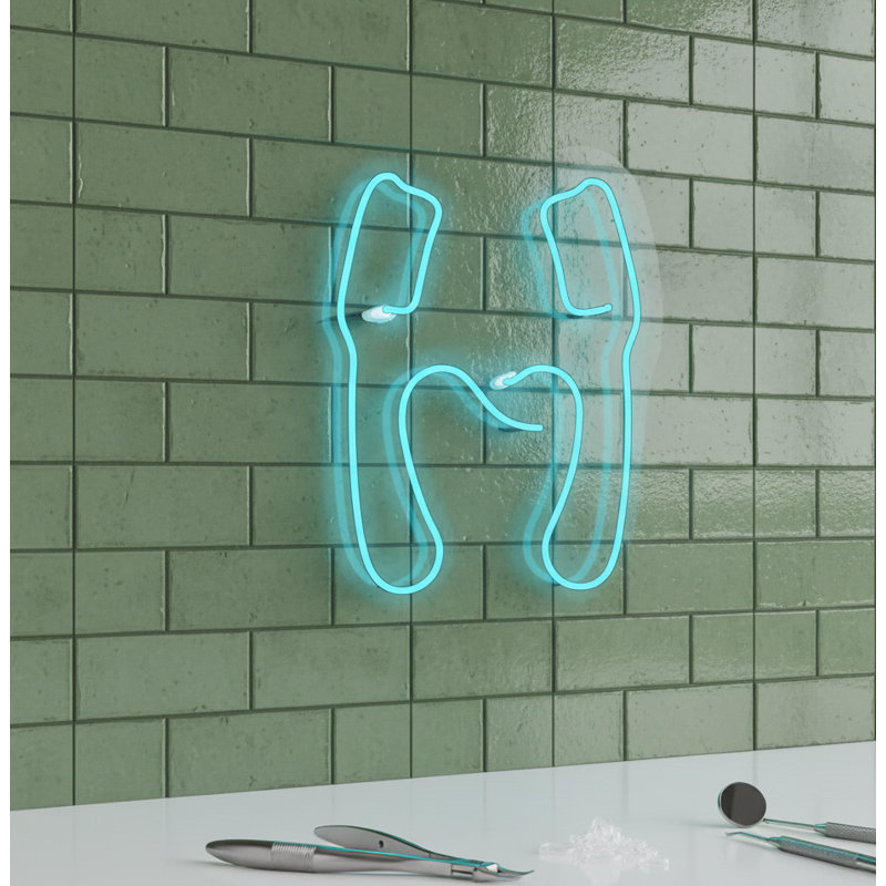  | H Enseigne néon | Fabriqué avec un tube néon durable et incassable à DEL qui offre une lueur brillante et uniforme pendant plus de 50 000 heures sans scintillement ni surchauffe | 24 x 19 | Bleu clair