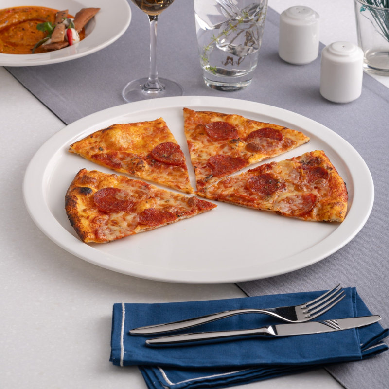 Assiette à pizza en porcelaine | Ivoire | Paquet de 6 | 12,5 po
