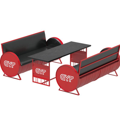Table et chaises de style baril industriel