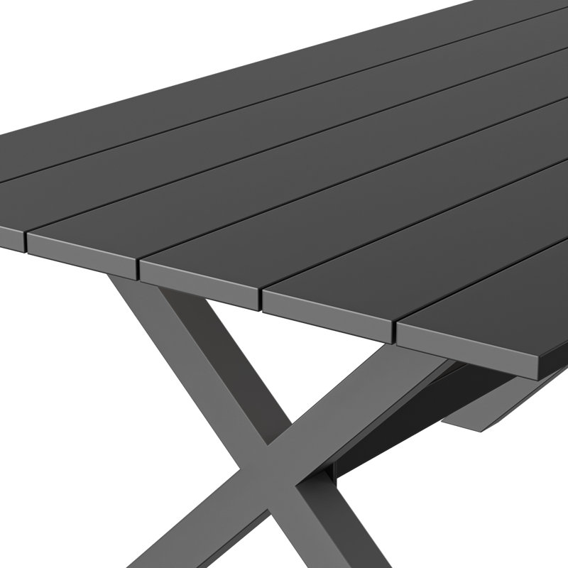 Rectangular Outdoor Dining Table , 203.2cm W 98.3cm D, Grey
