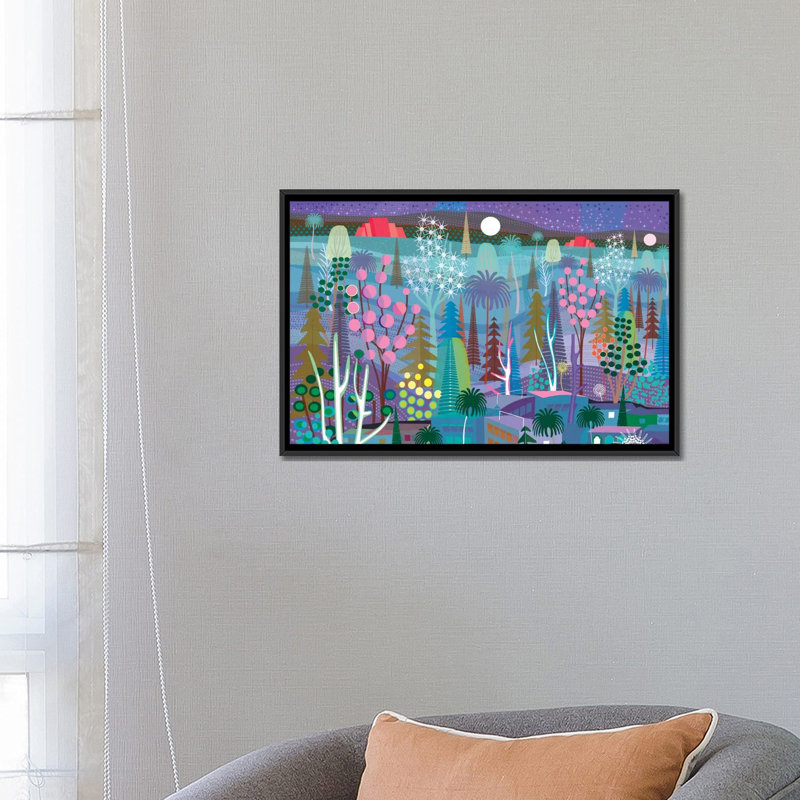 « moon over tijuana », impression sur toile, H 18 po x l 26 po x P 1,5 po, Toile encadrée noire, Pas de tapis