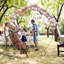 Outsunny 222cm Gold Tone Wedding Arch, Round Backdrop Stand
