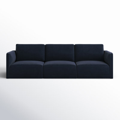 Canapé modulaire à accoudoirs arrondis en velours 104,5 po Deirdre
