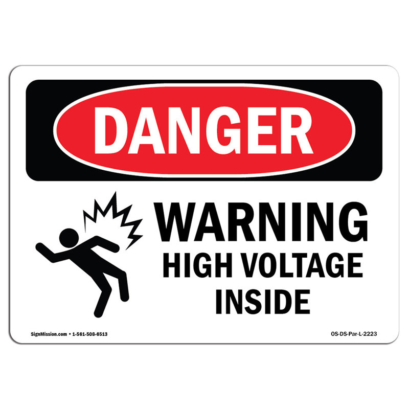 Danger Sign, 18" H x 24" W x 0.1" D
