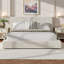 Grand lit de nuage sans cadre avec coussin moelleux - blanc cassé, installation facile (cadre de lit exclu)