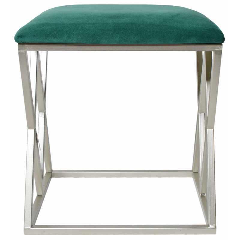 Millton Aluminium Accent Stool, Green, Champagne Base
