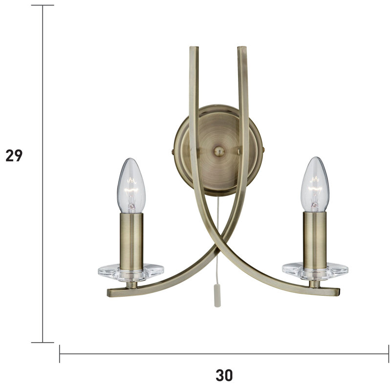 Pamelia Candle Wall Light, Plated