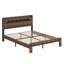 Structure de lit plateforme en bois avec tête de lit à DEL avec rangement et 2 USB, grand rangement sous le lit
