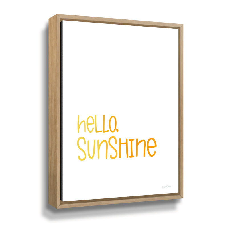 «Hello Sunshine», reproduction sur toile, H 24 po x l 18 po x P 2 po, Cadre flottant en chêne blanc