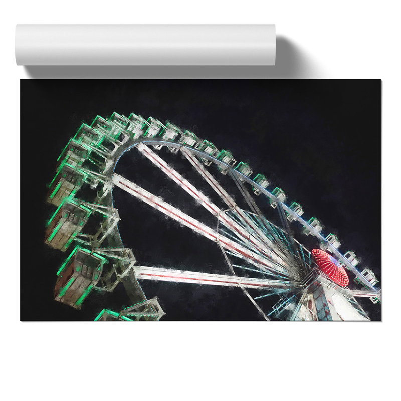 Ferris Wheel Painting - Frameless Print, 42cm H x 59cm W x 0.1cm D