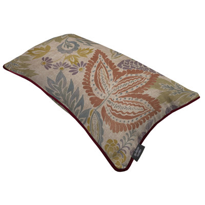 Floral Lumbar Cushion Cover with Filling
