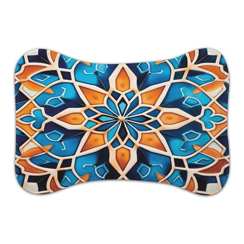 Moroccan Designs - Tapis d'alimentation en os 1 pièce, Petit (14 po)