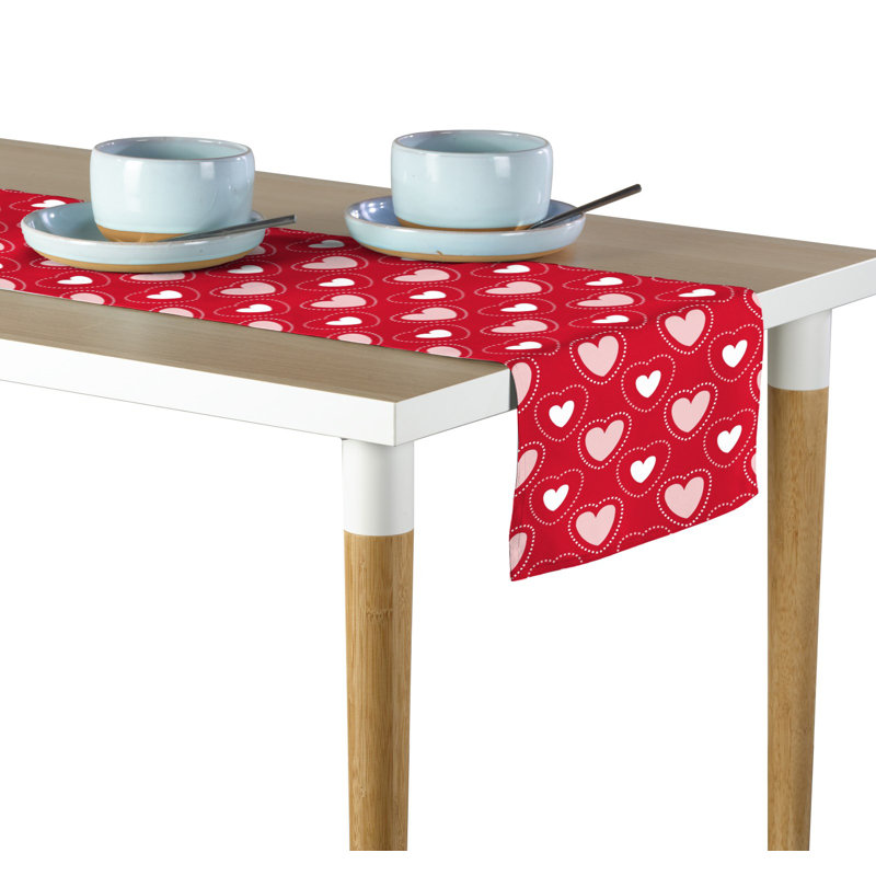 Espinal Geometric Valentine's Day Table Runner, 108" L x 14" W