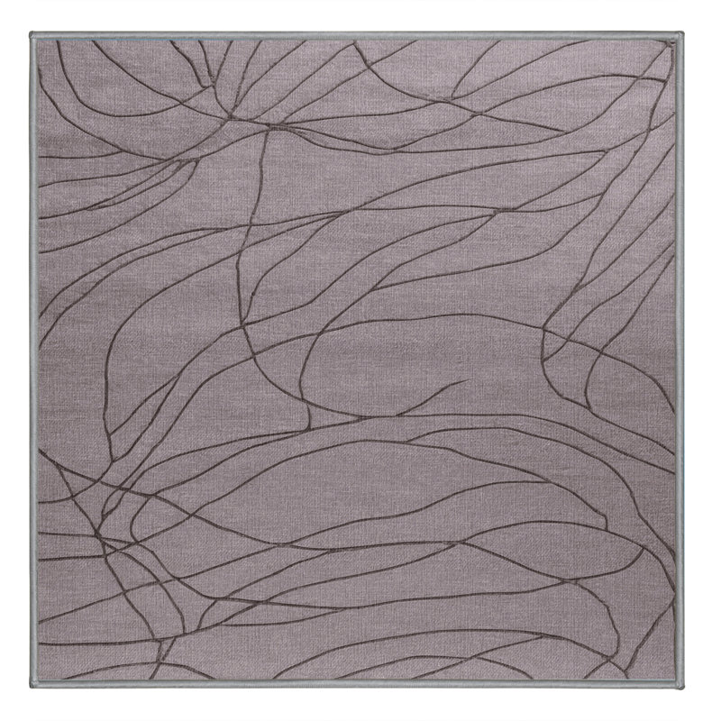 Tapis abstrait gris lavable à la machine, Carré 5 pi