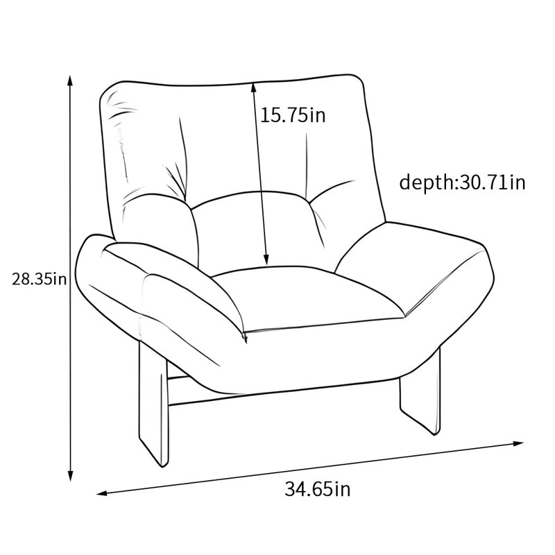 Fauteuil confortable avec structure en bois de frêne, Mélange de polyester café foncés