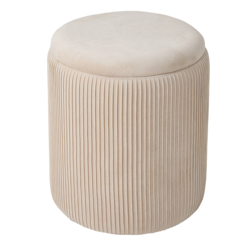 37.5cm Wide Velvet Cylinder Striped Standard Ottoman