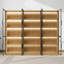 Bibliothèque l 94,5 po avec portes en verre et lumières à DEL, cabine de présentation avec tablettes à 5 niveaux-333203003-332828586