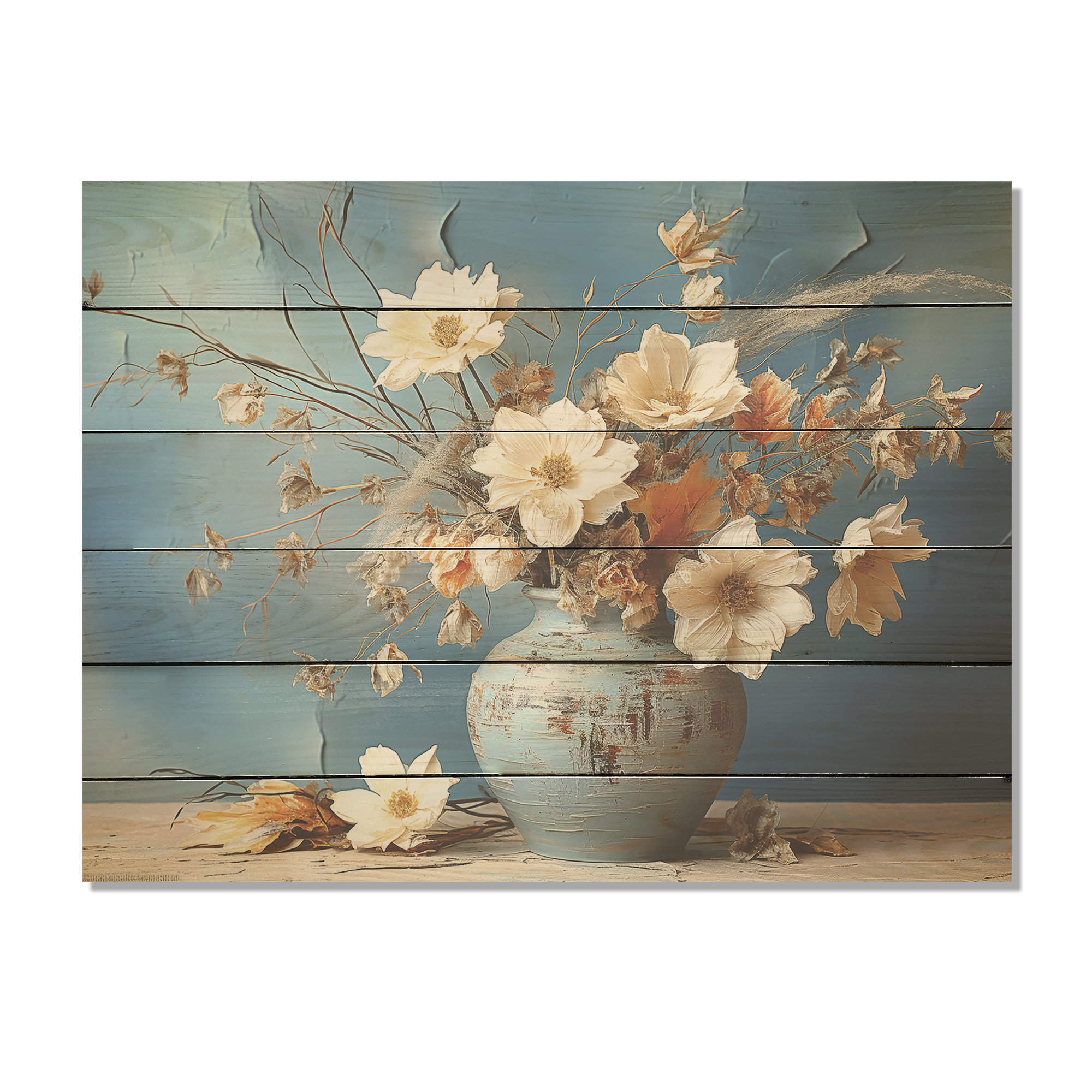 Lark Manor Wildflowers Bouquet Still Life - Wildflowers Wood Panel Wall ...