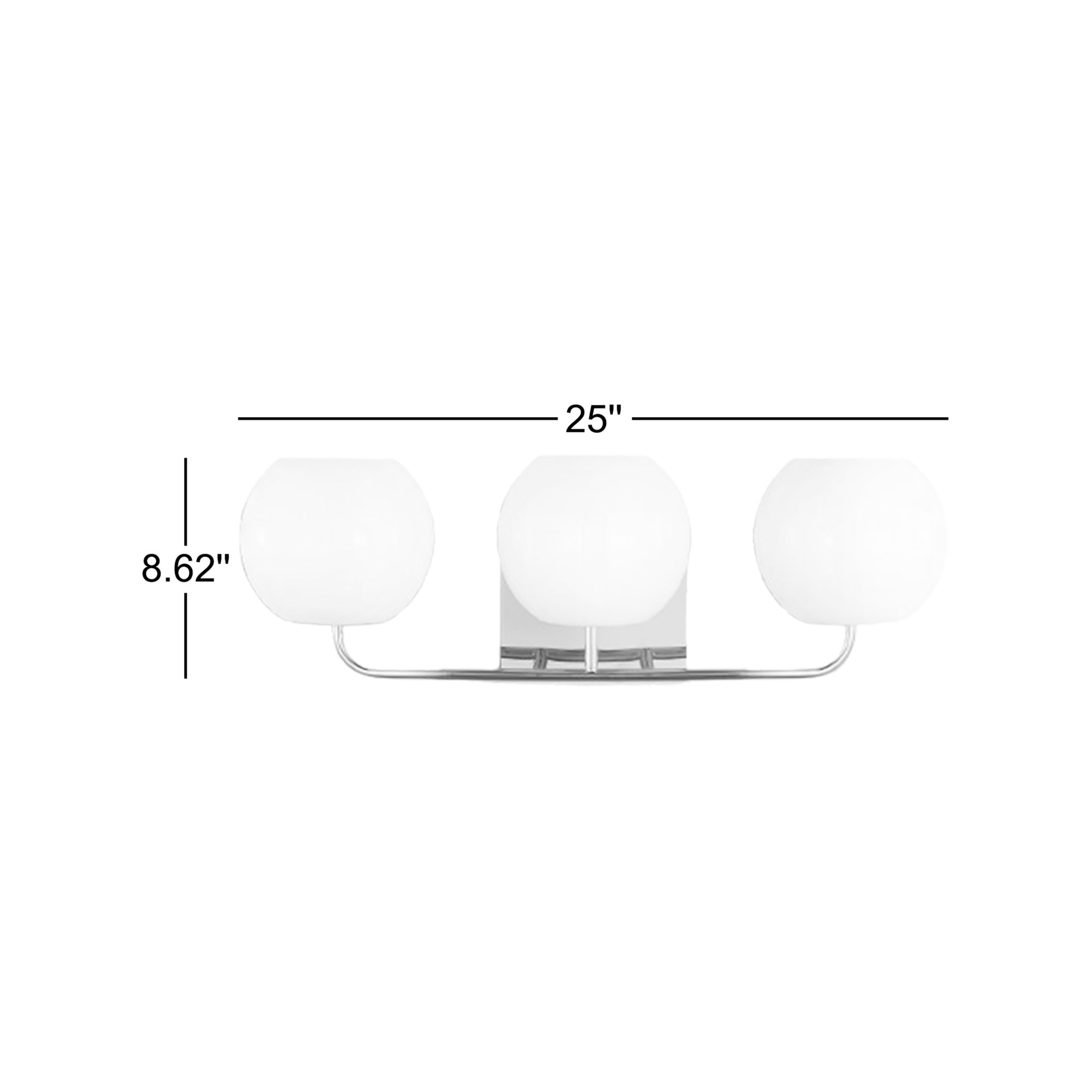 Jorund 3 Light Dimmable Vanity Light, No, Chrome