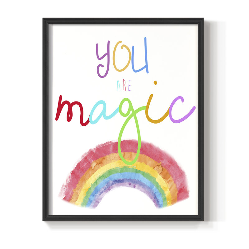 «You Are Magic», reproduction encadrée - bois massif, H 11 po x l 9 po, Noir, noir, noir, noir