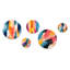 Collton - Ensemble d'art abstrait mural rond moderne de 5