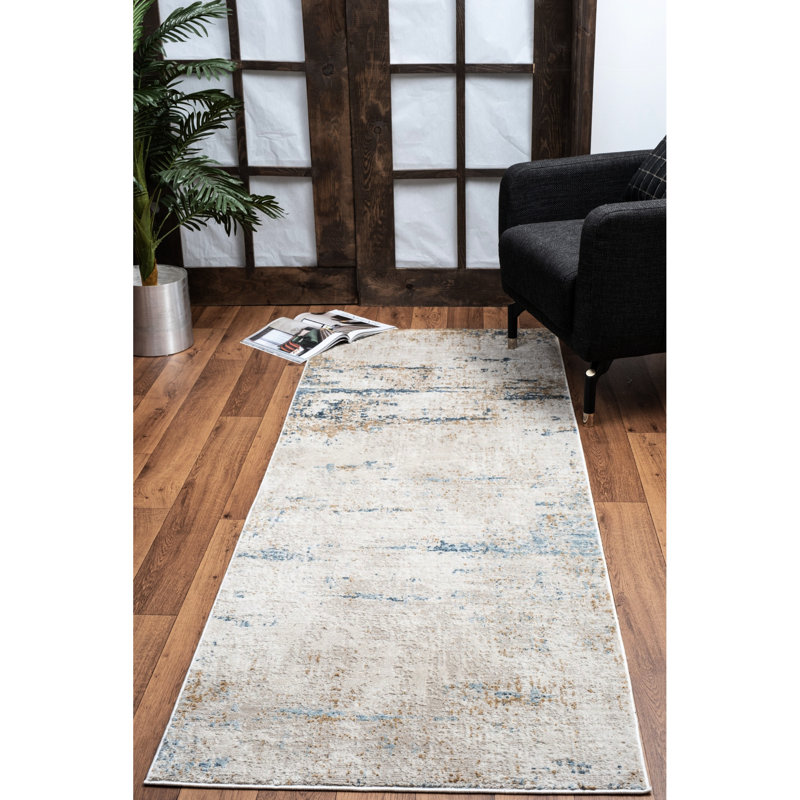 Tapis de jeu beige, 7 pi 10 po X 3 po, excitation élégante, 100%, teinture, aspect moelleux du tapis, longue durée