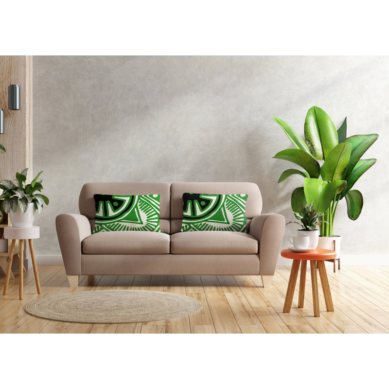 Polyester / Mélange de polyester Housse de coussin rectangulaire intérieure / extérieure lombaire et insert, Vert