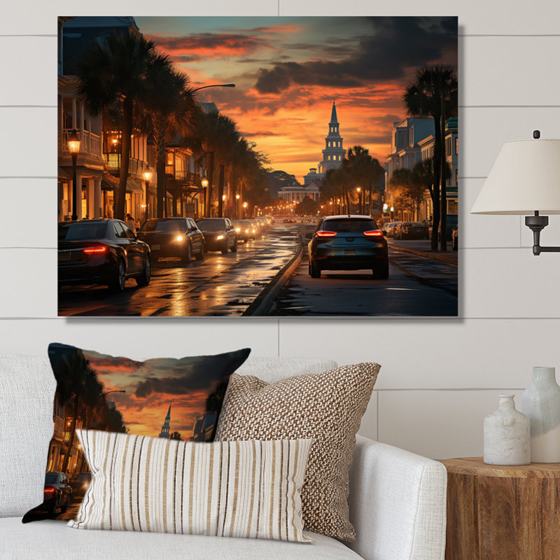 Charleston Beautiful Cityscape III, reproduction d'art sur toile, L 32 po x H 24 po, Toile tendue