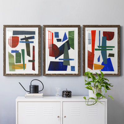 " Colorful Shapes II " 3 - Pieces Painting Print