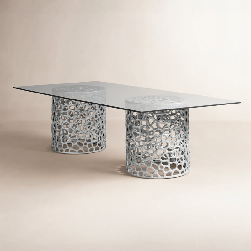 Oasis Glass Dining Table, Gray