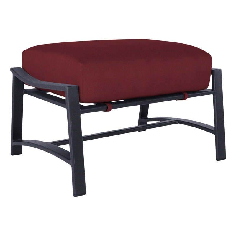 Avana Outdoor Ottoman, Graphite, Alcazar Redwood