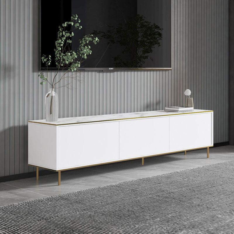 Keikei Unfinished TV Stand, White