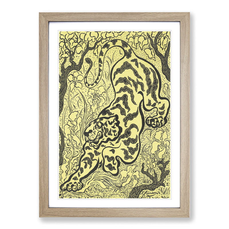 The Tiger by Paul Ranson - Picture Frame Painting, 36cm H x 27cm W x 2cm D, Oak Framed