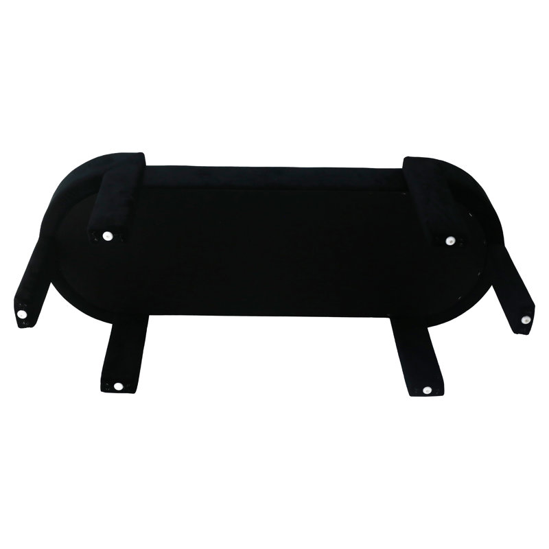 Sagebrook Home 48" Aberdeen Black Velvet Bench
