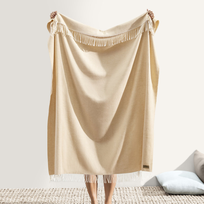 Italian Herringbone Throw Blanket, Olive