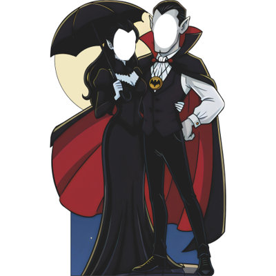SS11295 Dracula and Bride Transylvanian Spooky Halloween Couple de vampires se tenant debout en carton découpé debout